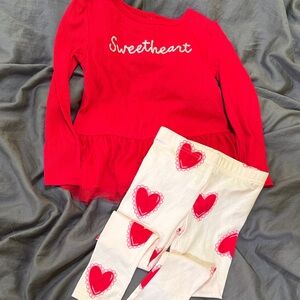 Carter's Red and White Sweetheart Pajama Set